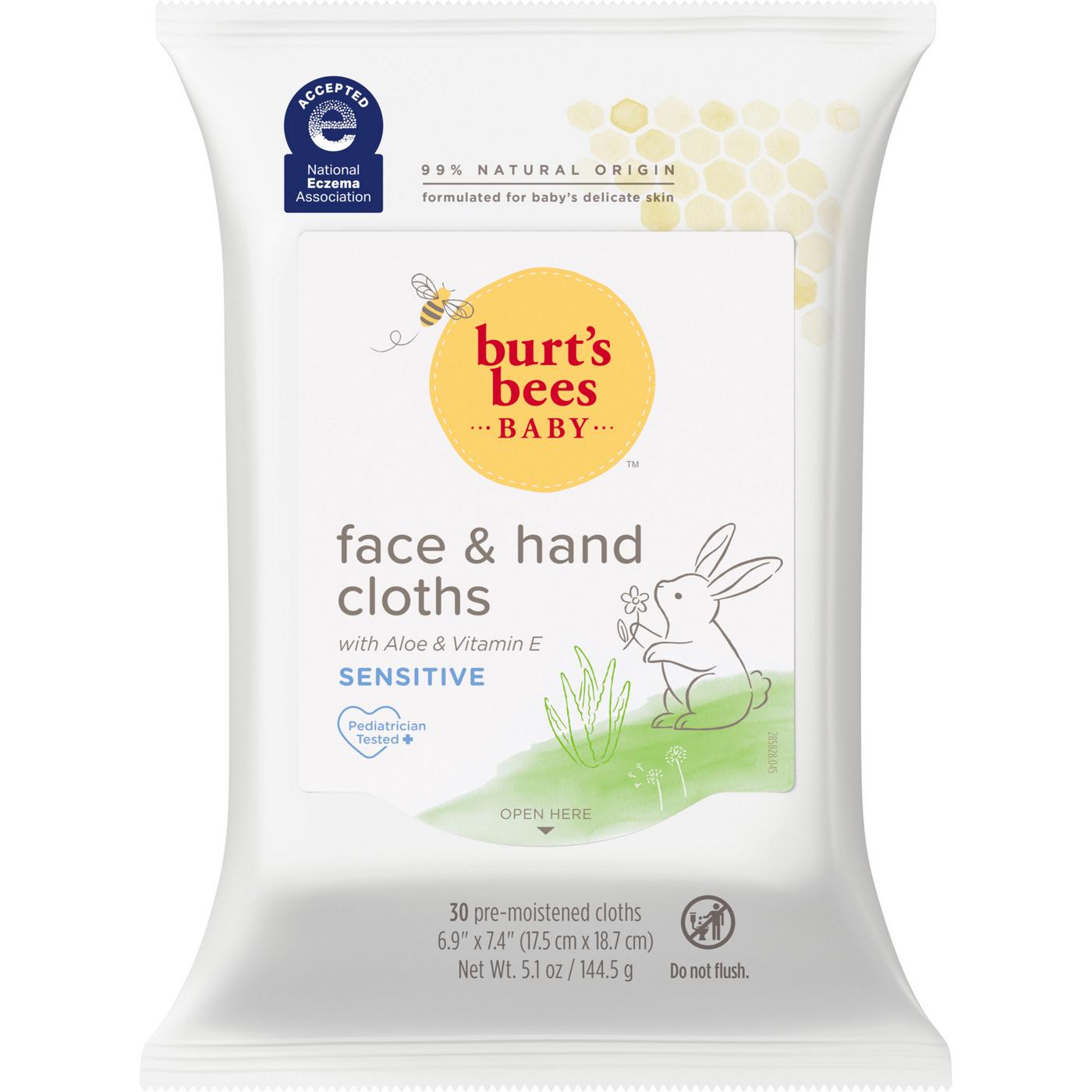 Burt's Bees Baby Sensitive Face & Hand Cloths; image 1 of 7