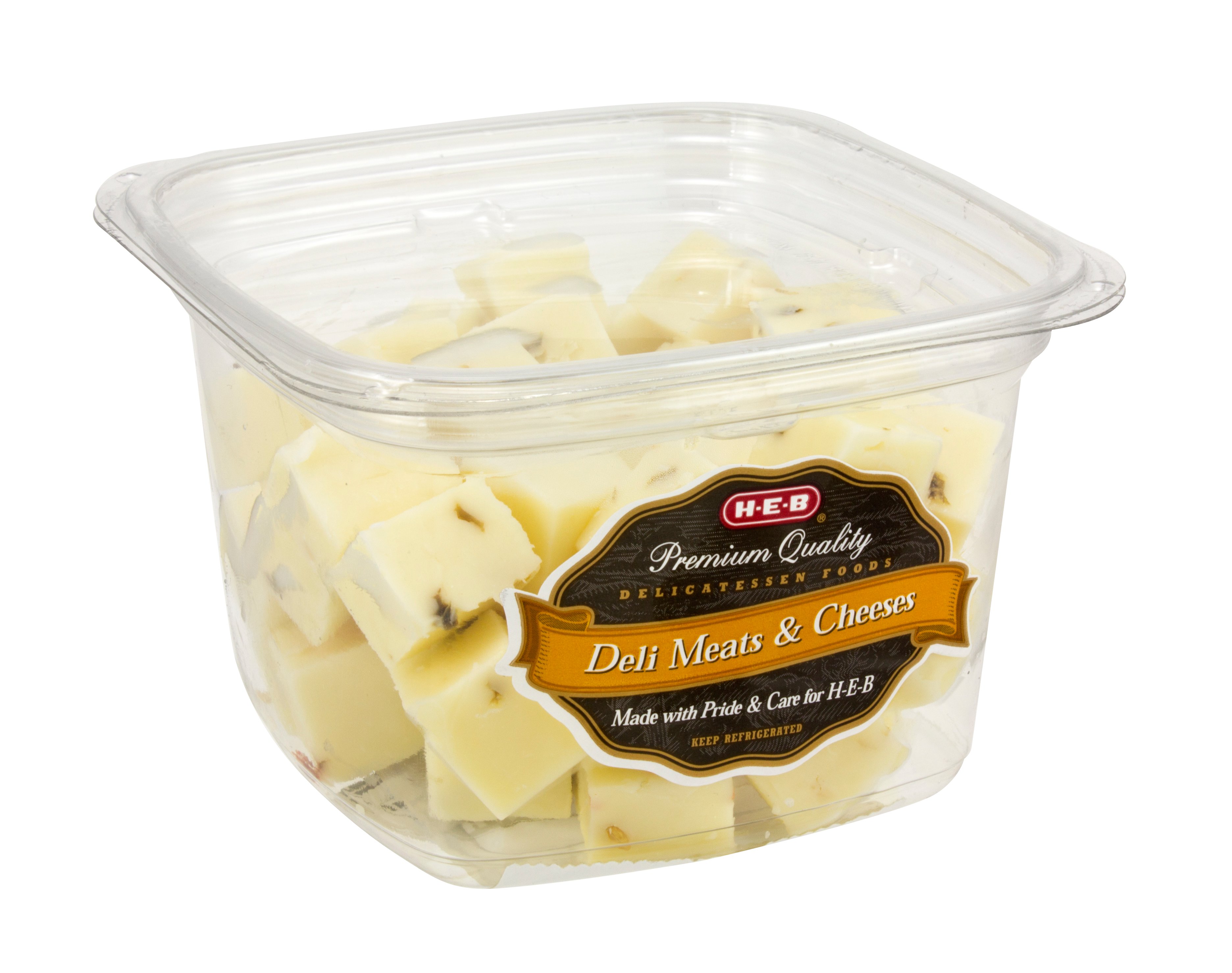 H-E-B Deli Pesto Jack Cheese Cubes, Avg. 0.5 lb
