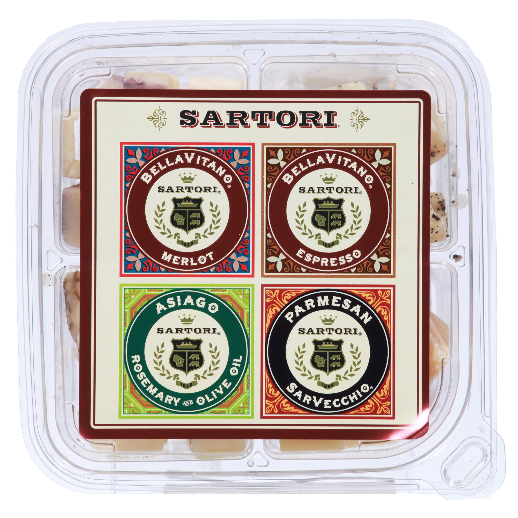 Sartori Variety Four Cheese Cubes, Avg. 0.8 lb