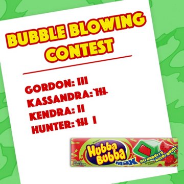 Hubba Bubba Max Strawberry-Watermelon Bubble Gum, 5 pc