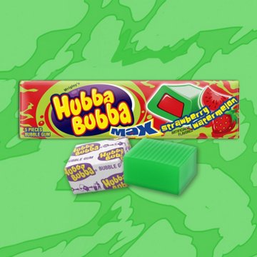 Hubba Bubba Max Strawberry-Watermelon Bubble Gum, 5 pc