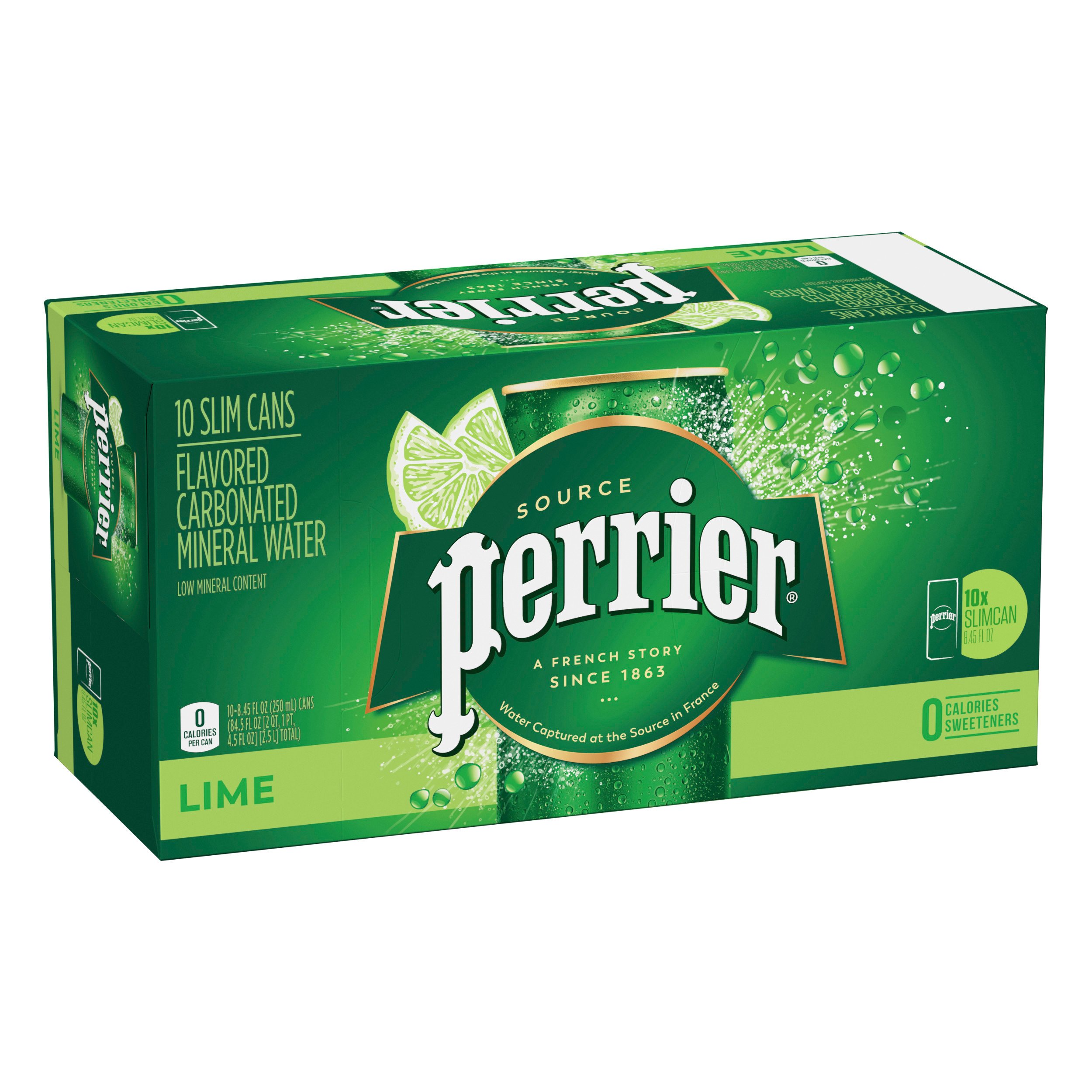 Perrier Sparkling Natural Mineral Lime Water 8.45 oz Slim Cans Shop