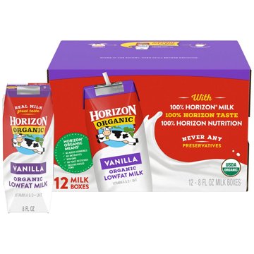 Horizon Organic 1% Lowfat Vanilla Milk 12 pk Boxes