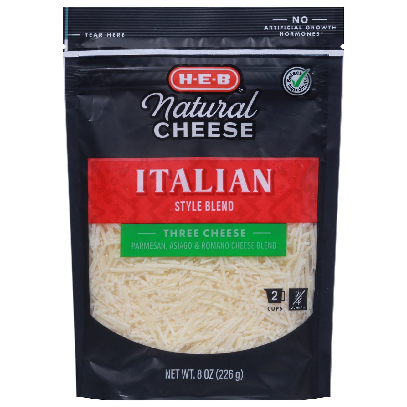 H-E-B 3 Cheese Italian Style Shredded Cheese Blend, 8 oz