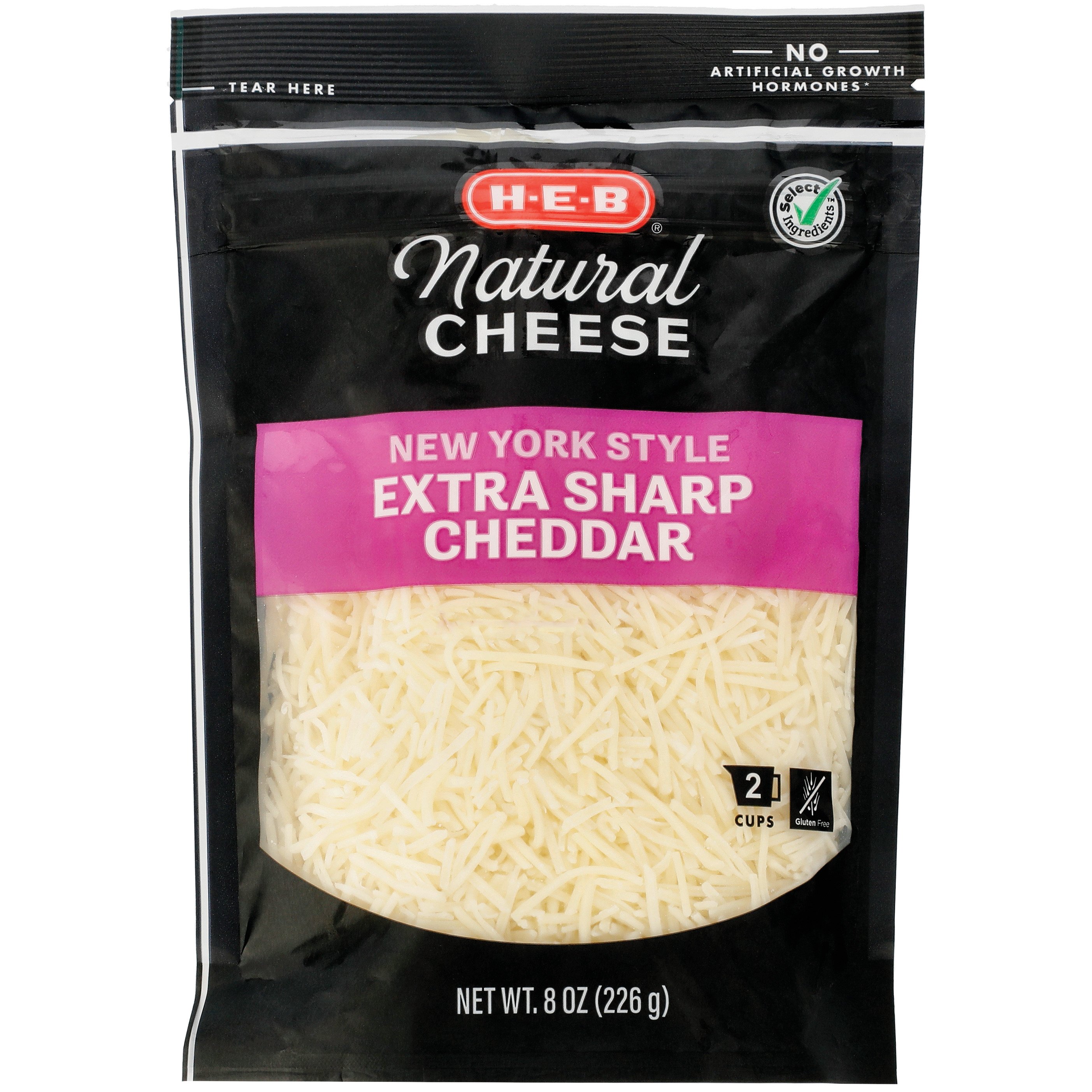 H-E-B New York Style Extra Sharp Cheddar Shredded Cheese - Shop Cheese ...