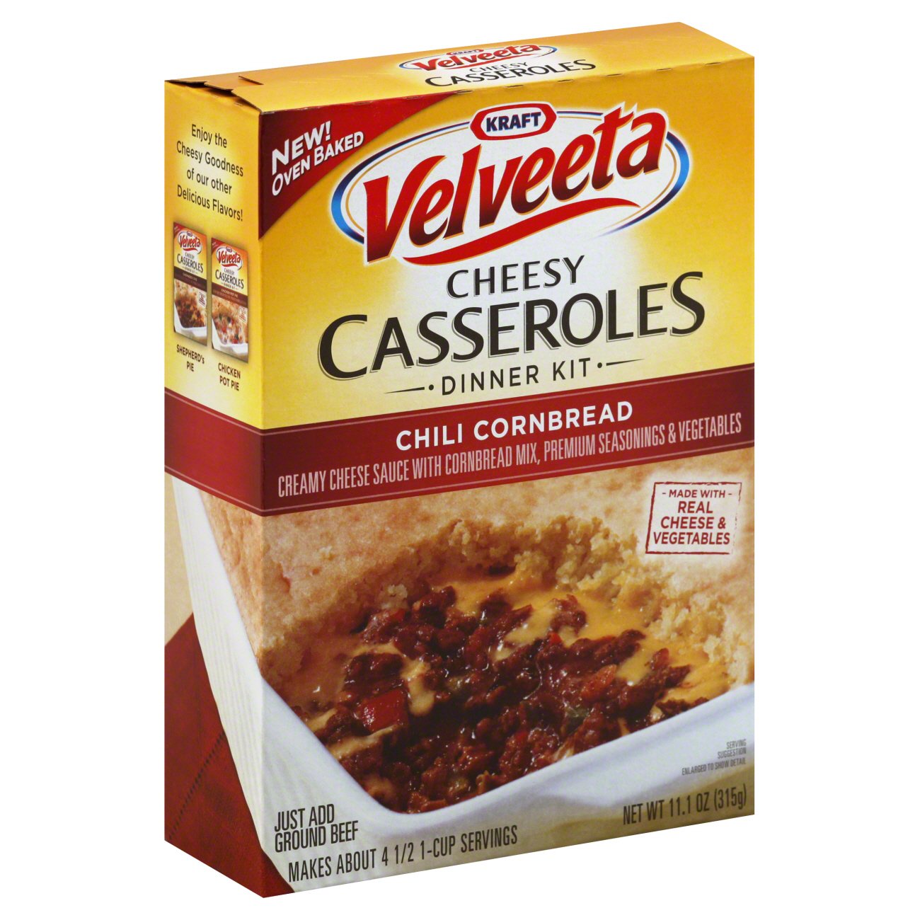 Kraft Velveeta Cheesy Casseroles Chili Cornbread Dinner Kit - Shop ...