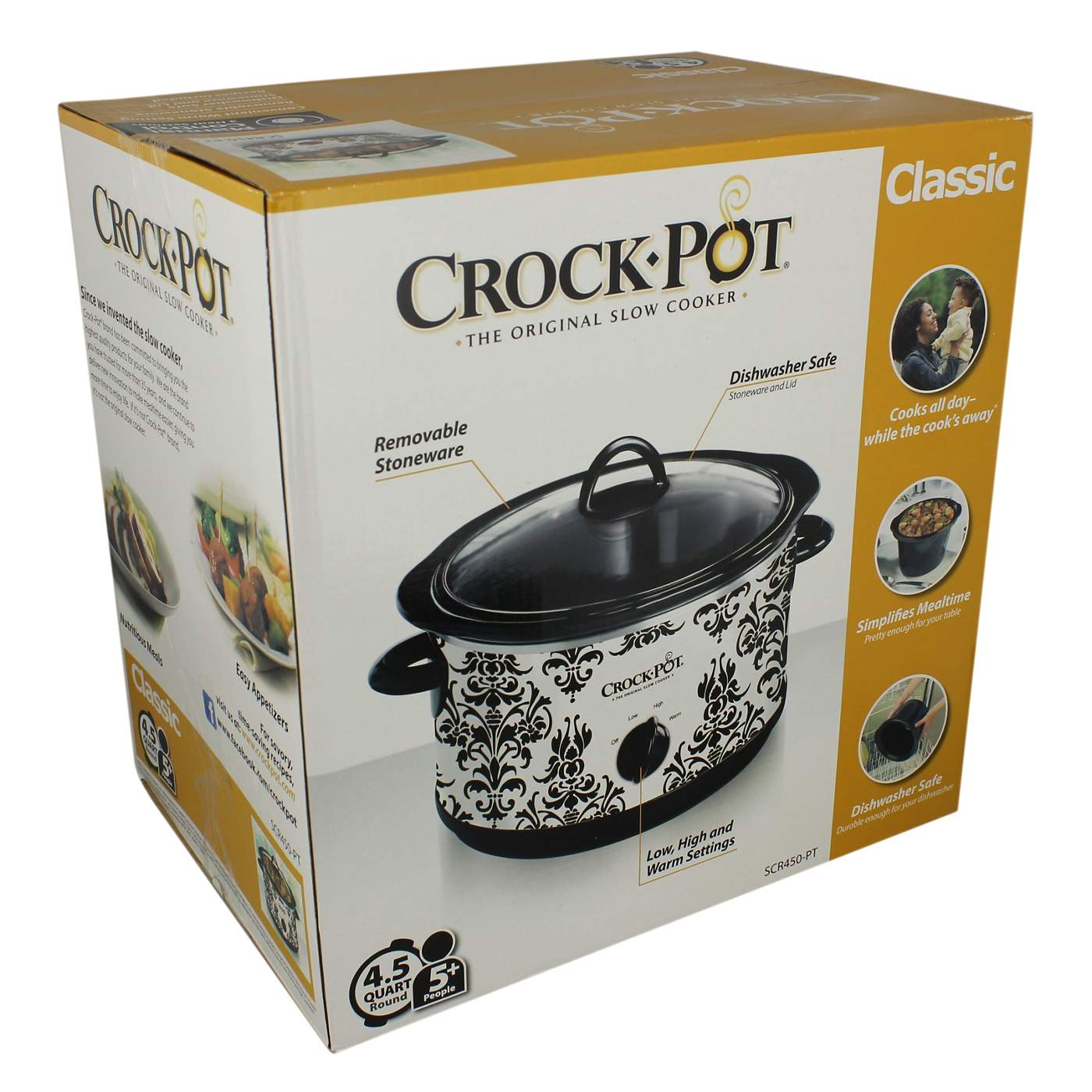 CrockPot 4.5 QT Damask Pattern Manual Slow Cooker Shop Cookers