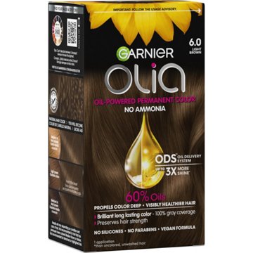 Garnier Olia Oil Powered Ammonia Free Permanent Hair Color 6.0 Light Brown