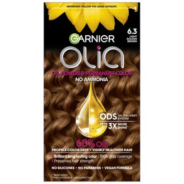 Garnier Olia Oil Powered Ammonia Free Permanent Hair Color 6.3 Light Golden Brown