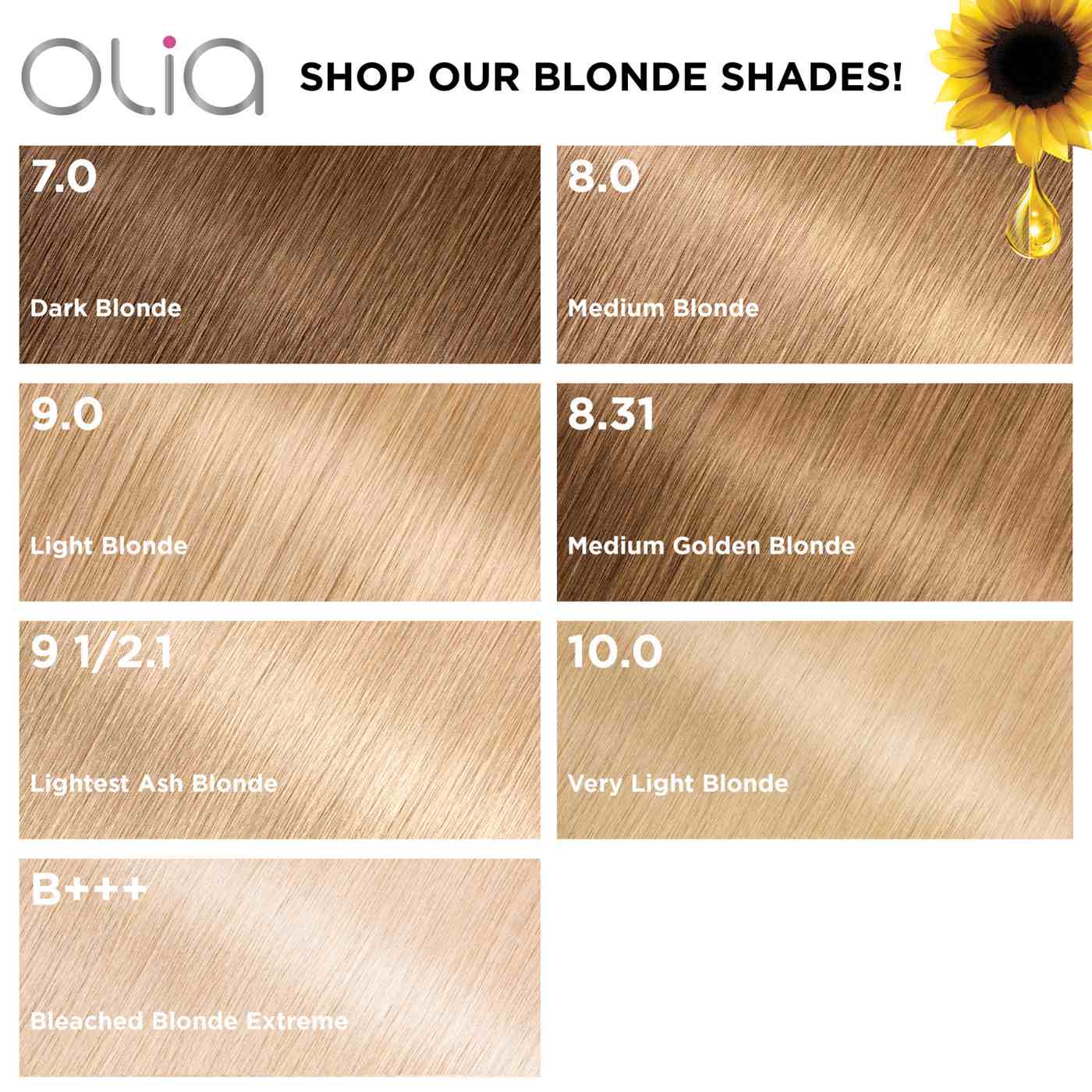 Garnier Olia Oil Powered Ammonia Free Permanent Hair Color 8.0 Medium Blonde; image 2 of 13