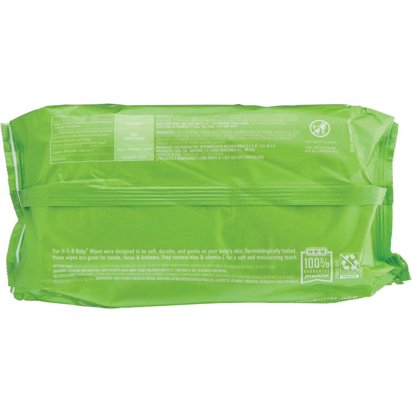 H-E-B Baby Wipes - Green Tea & Cucumber, 3 pk; image 3 of 3