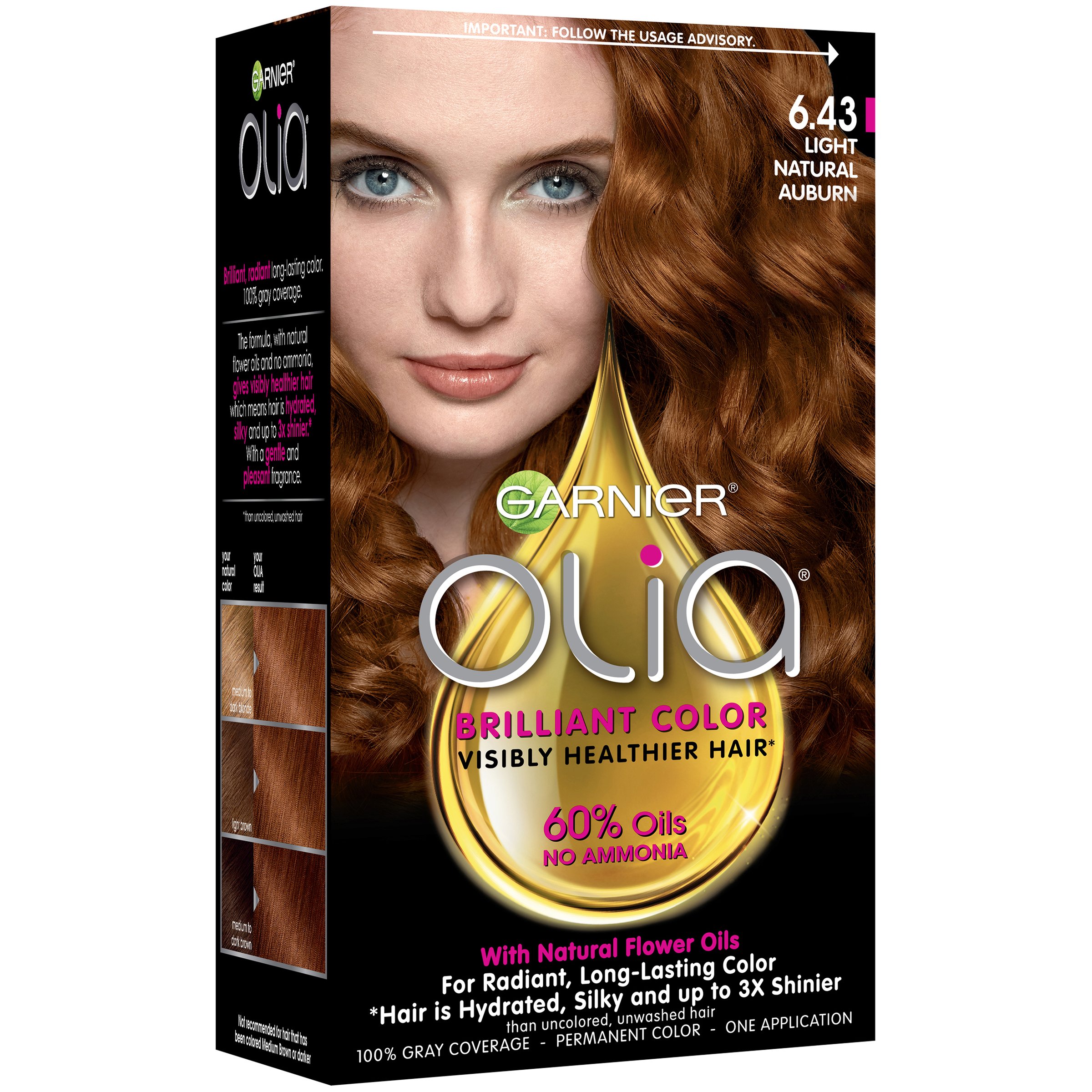 Garnier Olia Oil Powered Permanent Hair Color 6 43 Light Natural
