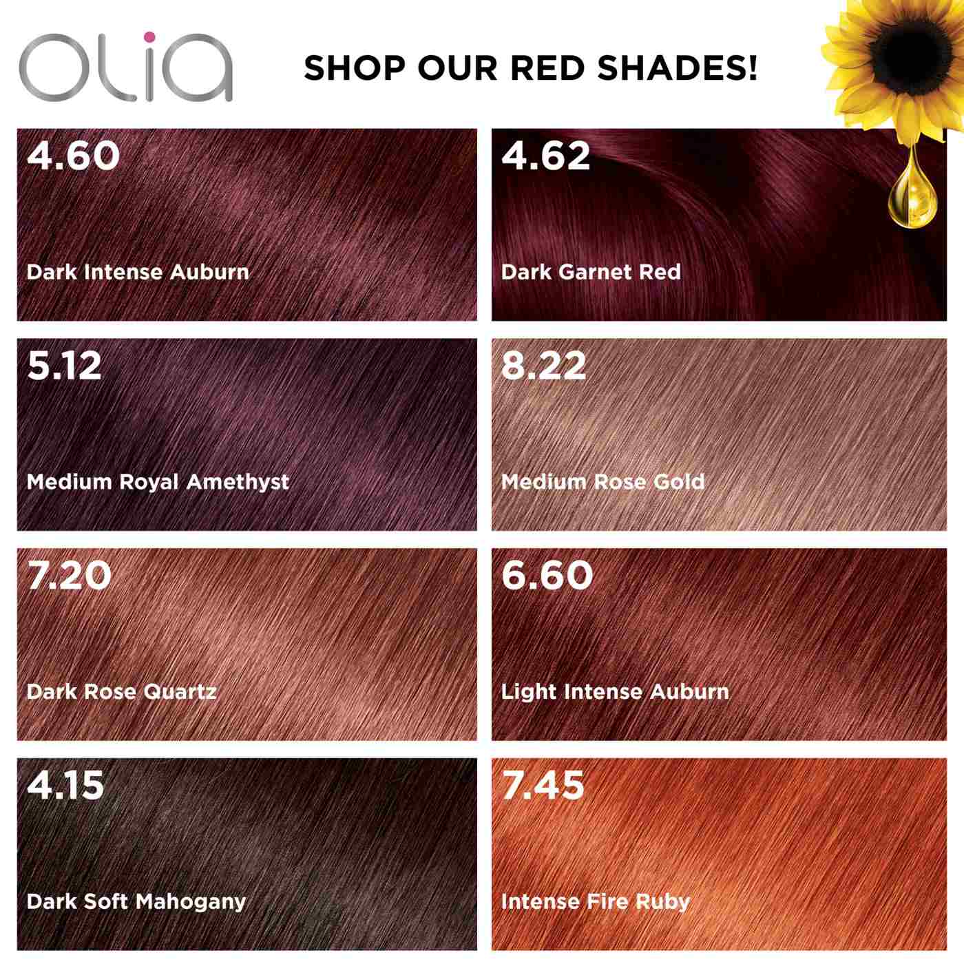 Garnier Olia Oil Powered Ammonia Free Permanent Hair Color 4.60 Dark Intense Auburn; image 9 of 13