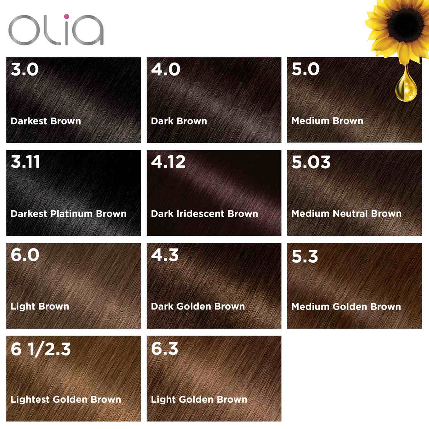 Garnier Olia Oil Powered Ammonia Free Permanent Hair Color 3.0 Darkest Brown; image 11 of 12