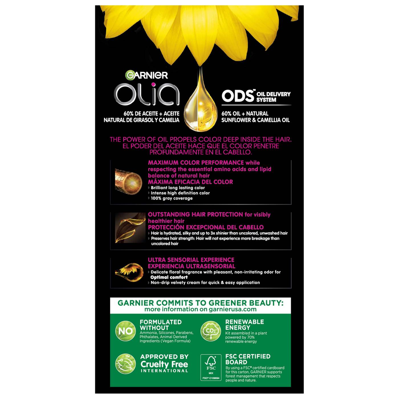Garnier Olia Oil Powered Ammonia Free Permanent Hair Color 4.15 Dark Soft Mahogany; image 15 of 15