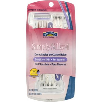 Hill Country Essentials Simply Silky 4 Women's Disposable Razors - Sensitive Skin, 3 pk