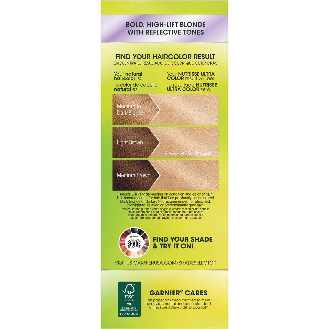 Garnier Nutrisse Ultra Color Nourishing Bold Permanent Hair Color Creme LB1 Ultra Light Cool Blonde; image 4 of 7