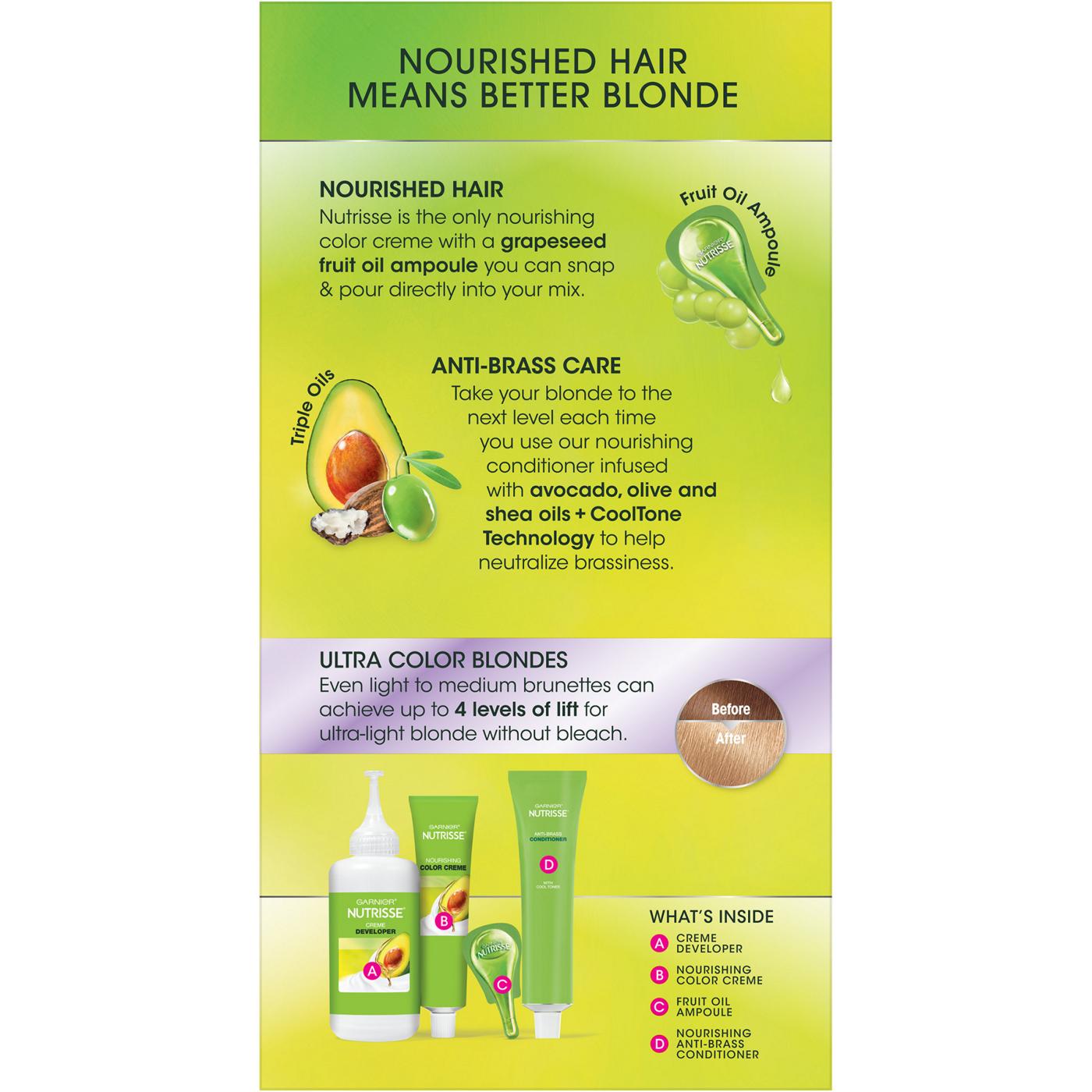 Garnier Nutrisse Ultra Color Nourishing Bold Permanent Hair Color Creme LB1 Ultra Light Cool Blonde; image 7 of 7