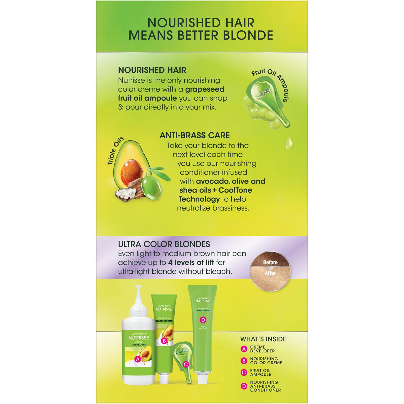 Garnier Nutrisse Ultra Color Nourishing Bold Permanent Hair Color Creme LB2 Ultra Light Natural Blonde; image 6 of 7