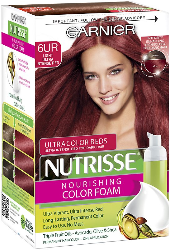 Garnier Nutrisse 6UR Light Ultra Intense Red Nourishing Color Foam  Permanent Haircolor - Shop Hair Care at H-E-B