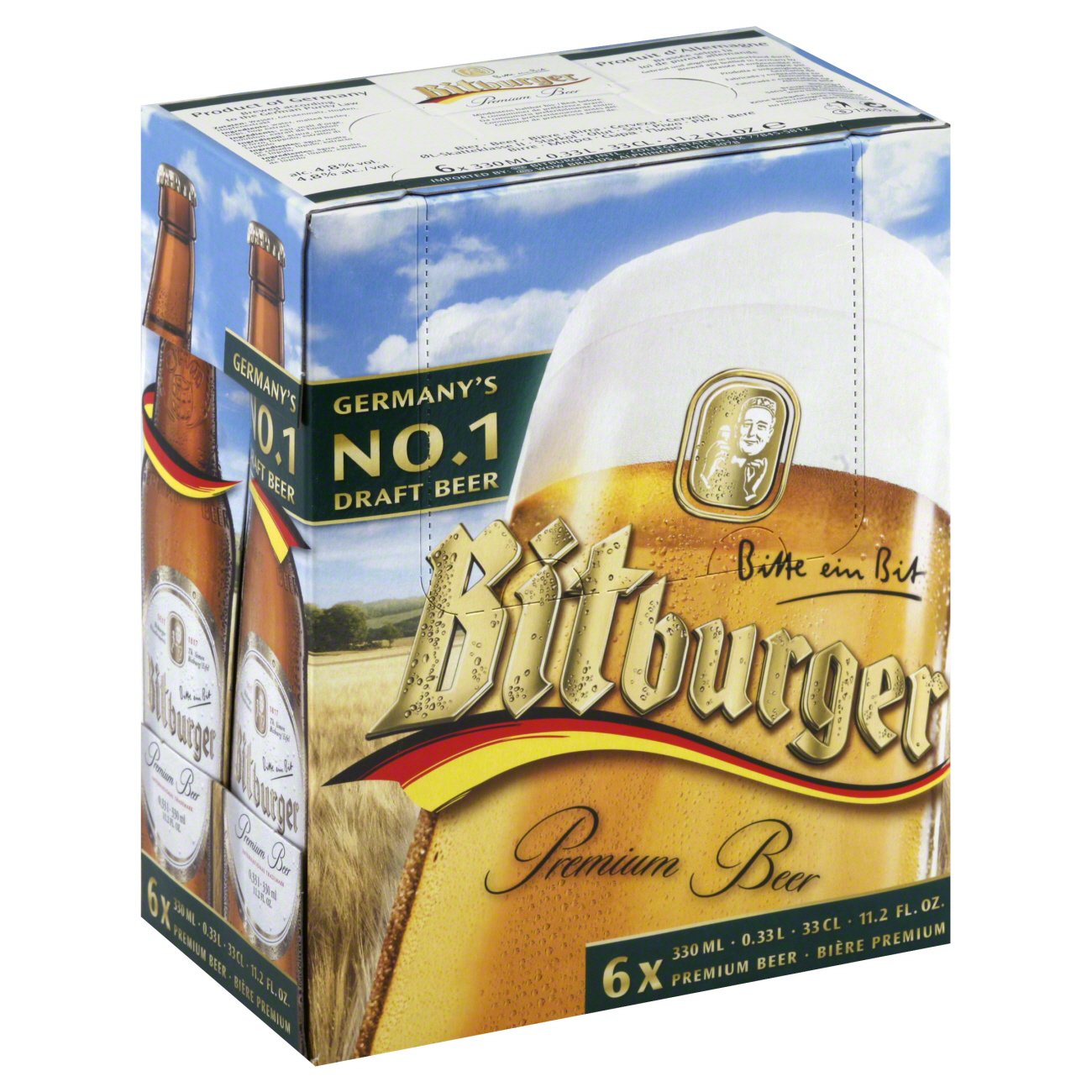 Bitburger Premium Beer 6 pk Bottles, 11.2 oz
