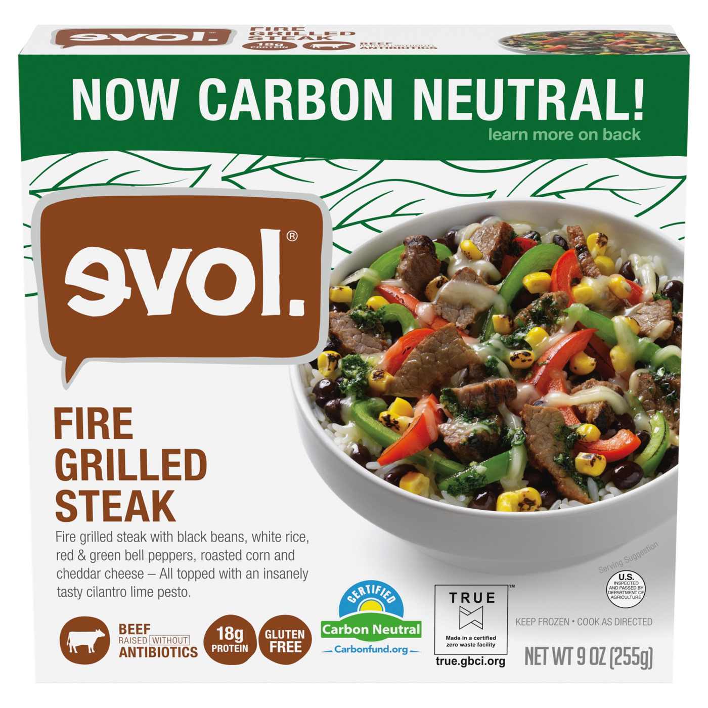 Evol 18g Protein Fire-Grilled Steak Frozen Meal; image 1 of 7