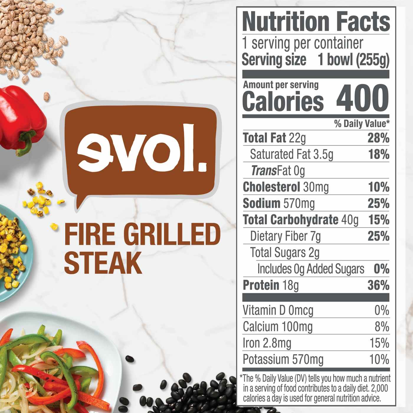 Evol 18g Protein Fire-Grilled Steak Frozen Meal; image 3 of 7