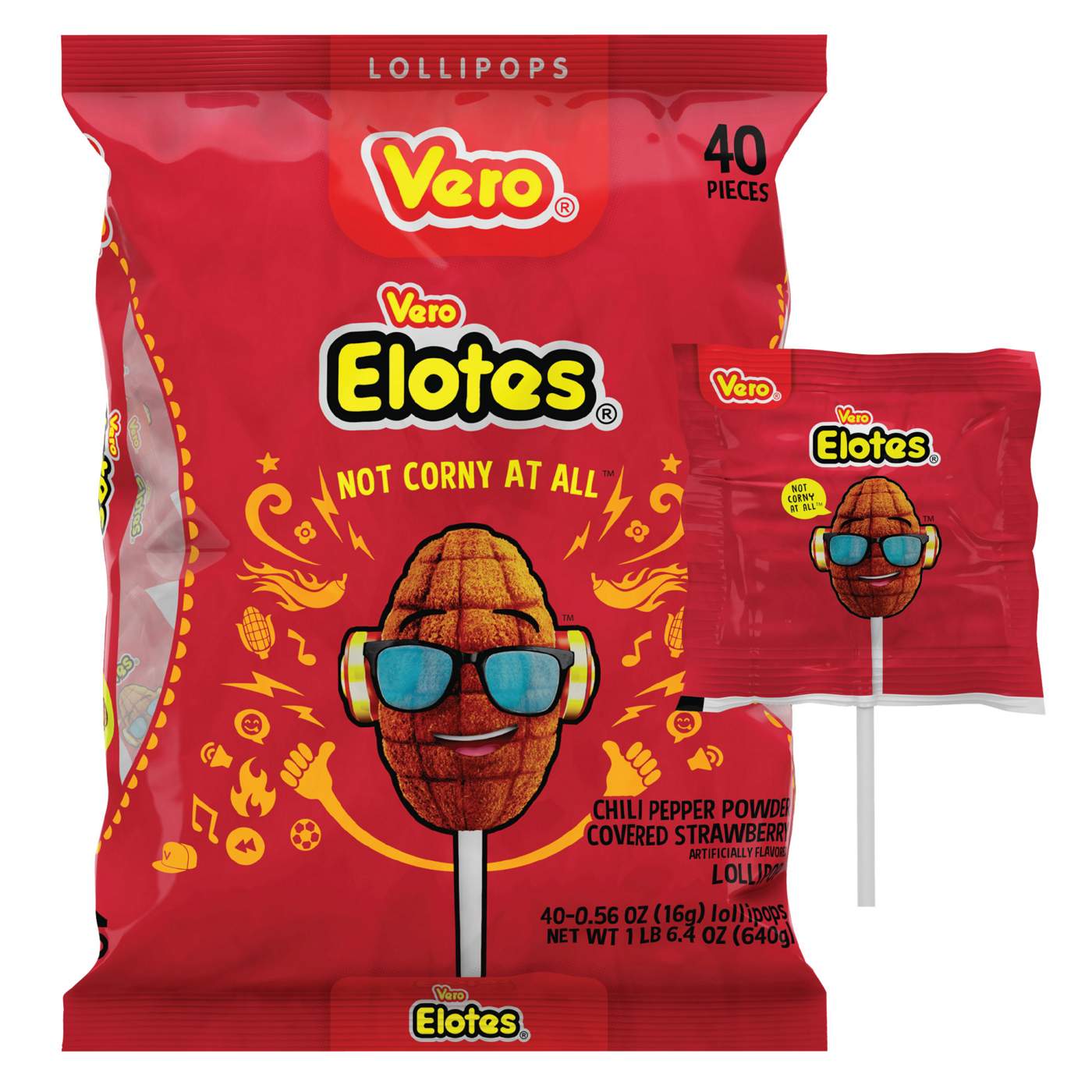 Vero Elotes Strawberry Lollipops; image 1 of 5