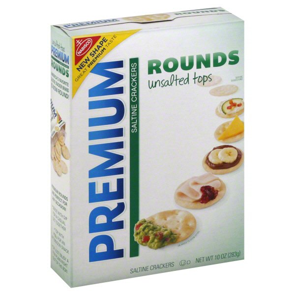 Nabisco Premium Rounds Unsalted Tops Saltine Crackers Shop Crackers