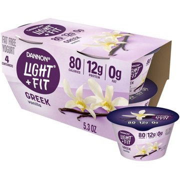 Light + Fit Nonfat Greek 4 pk Yogurt - Vanilla