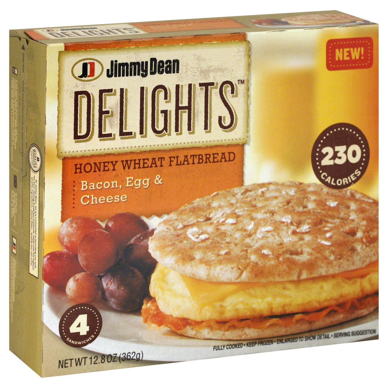 Jimmy Dean Delights Bacon, Egg, and Cheese Honey Wheat Flatbread Shop
