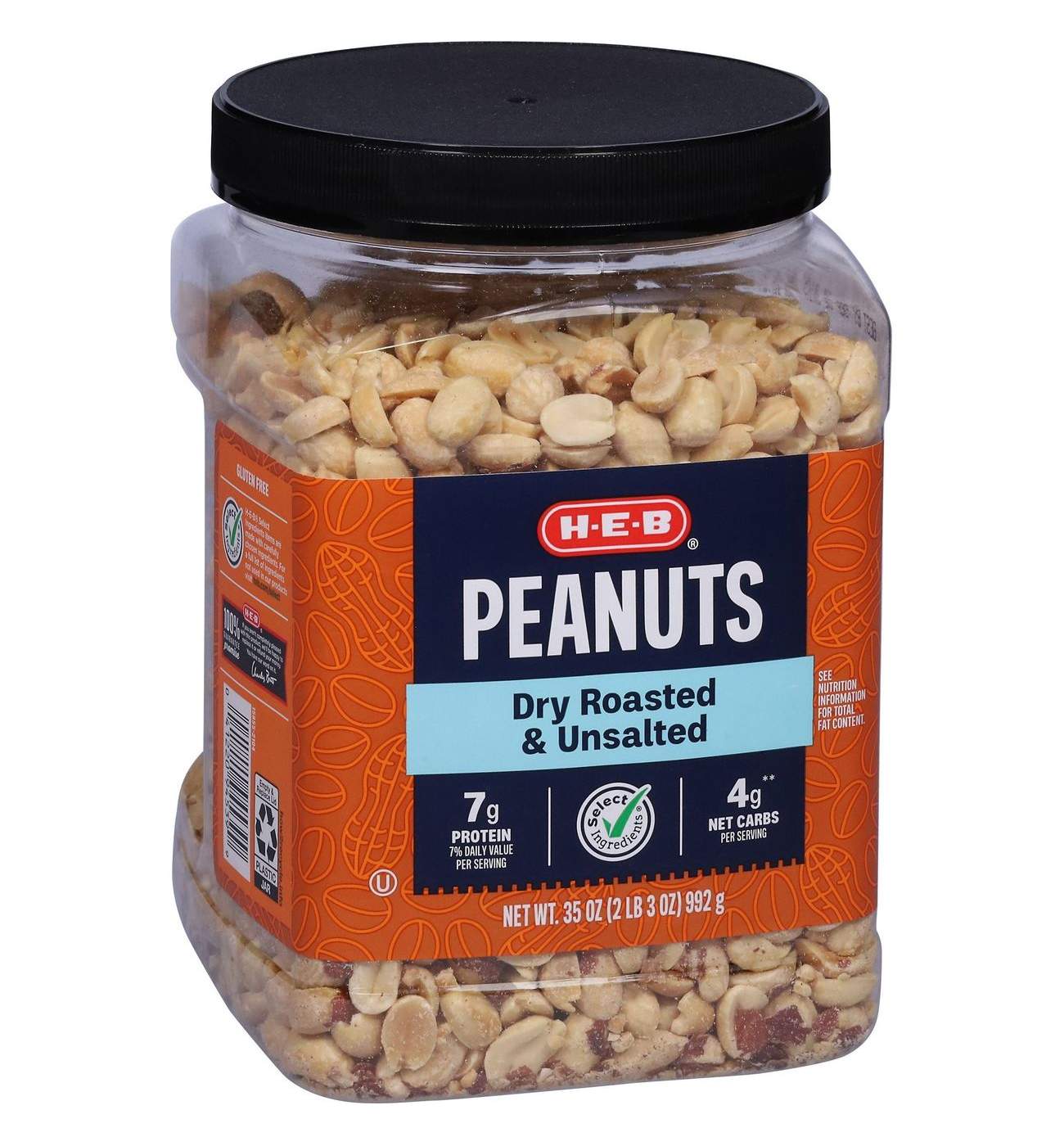 H-E-B Unsalted Dry Roasted Peanuts; image 4 of 9