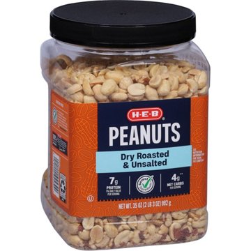 H-E-B Unsalted Dry Roasted Peanuts, 35 oz