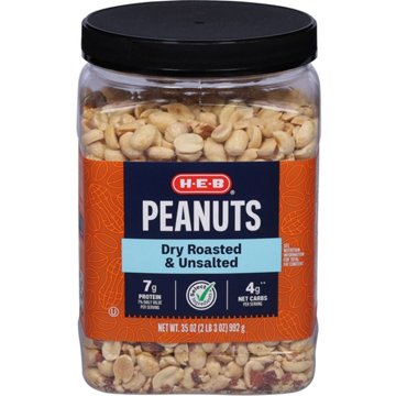 H-E-B Unsalted Dry Roasted Peanuts, 35 oz