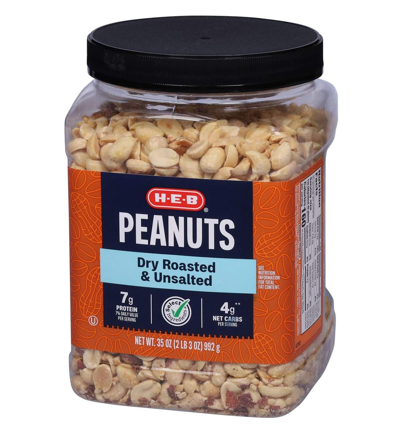 H-E-B Unsalted Dry Roasted Peanuts; image 9 of 9