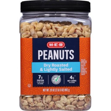 H-E-B Lightly Salted Dry Roasted Peanuts, 35 oz