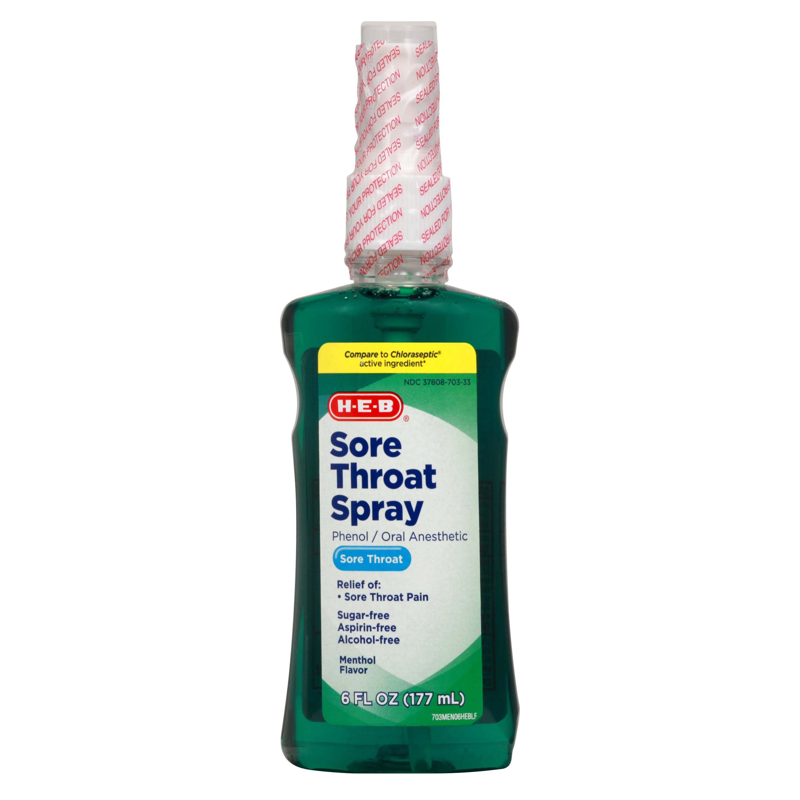 HEB Sore Throat Spray Menthol Flavor Shop Cough, cold & flu at HEB