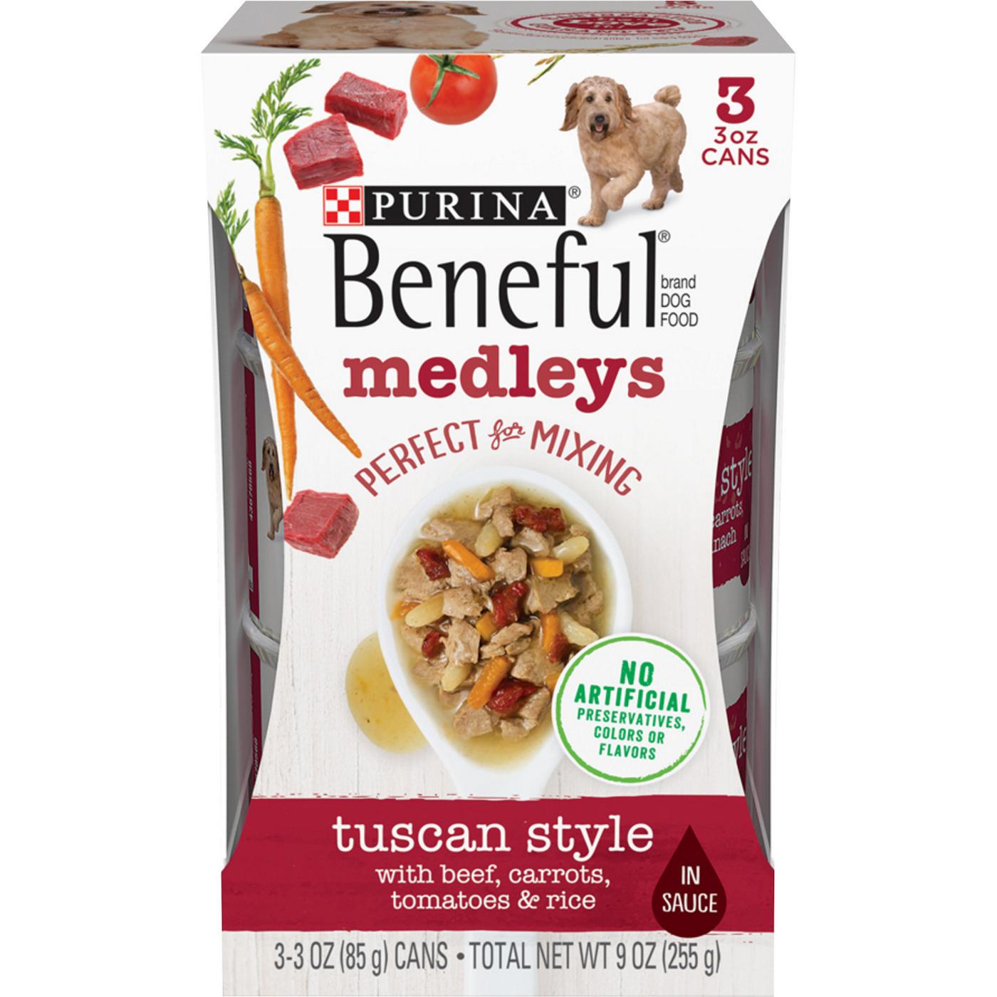 Beneful Purina Beneful Wet Dog Food, Medleys Tuscan Style With Beef in Sauce; image 1 of 8