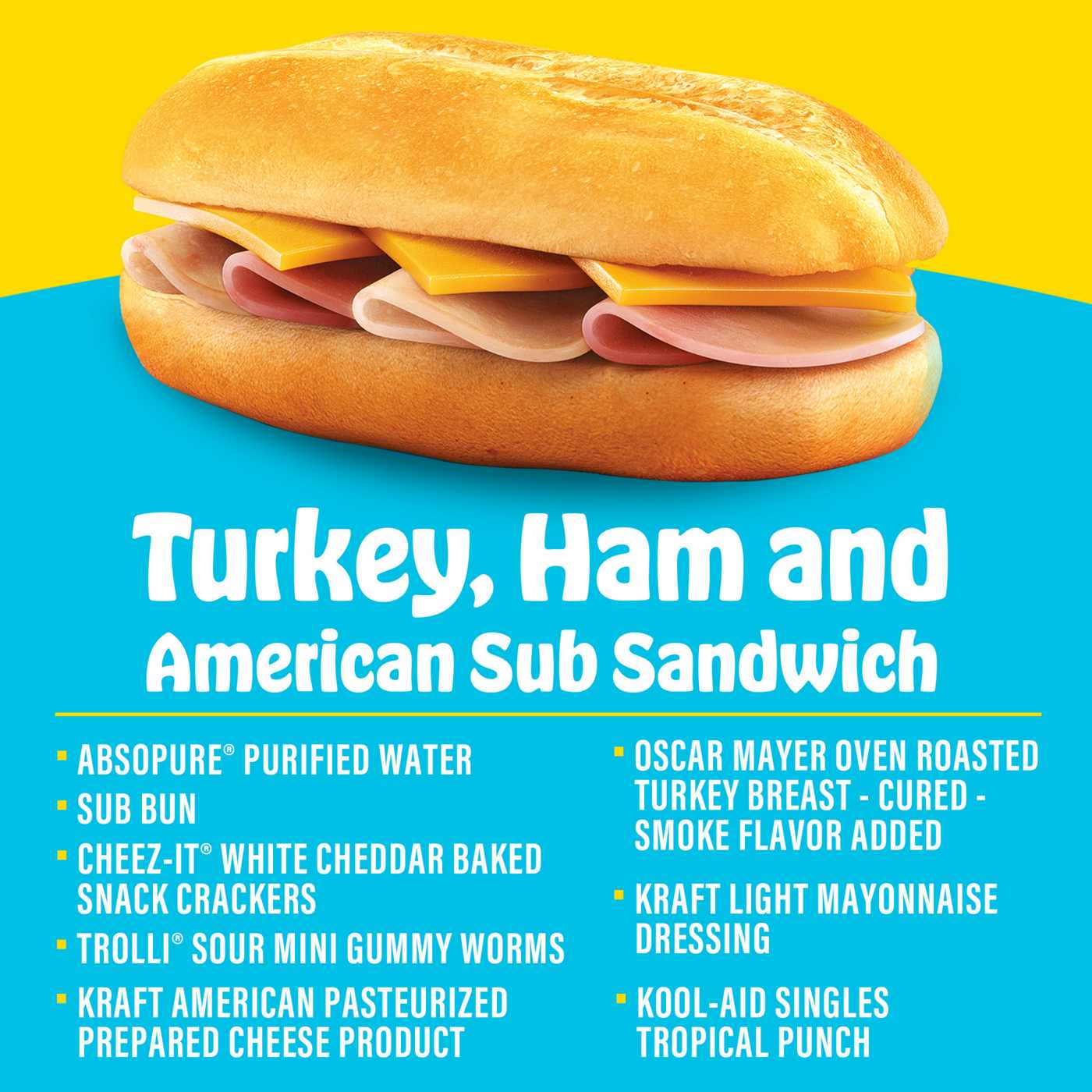 Lunchables Uploaded Meal Kit - Turkey Ham & American Sub Sandwich; image 3 of 5