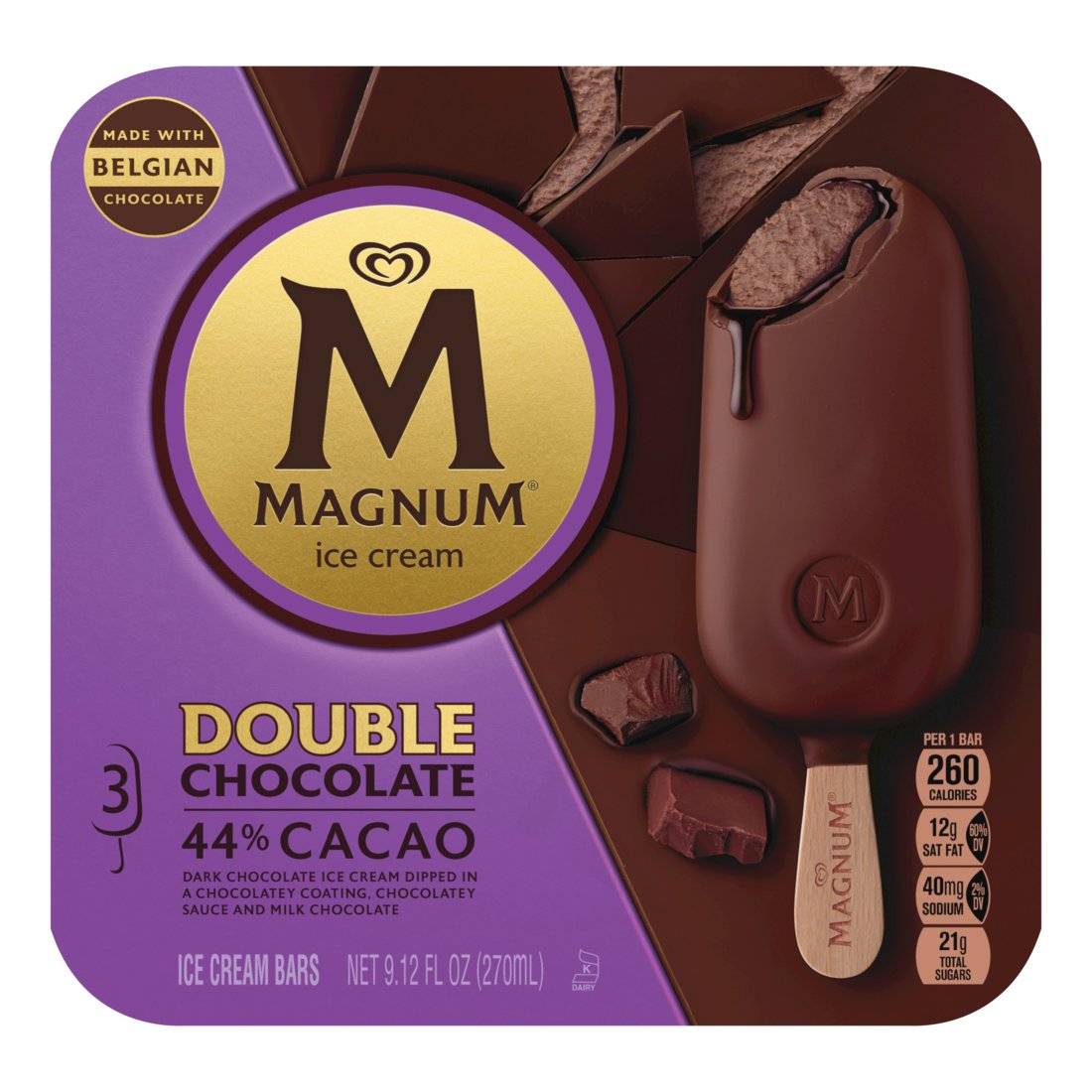 Magnum Double Chocolate Ice Cream Bars Shop Bars Pops At H E B