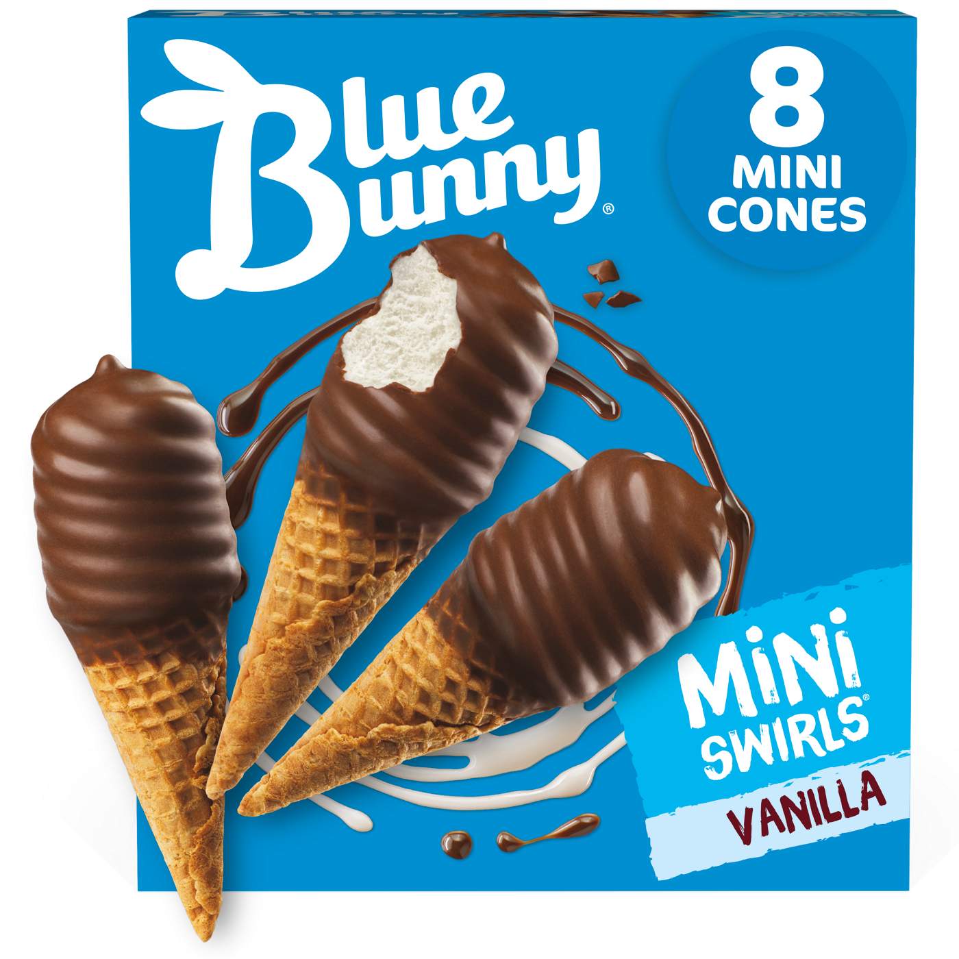 Blue Bunny Mini Swirls Vanilla Ice Cream Cones; image 1 of 5