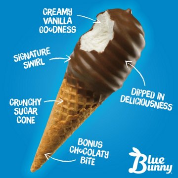 Blue Bunny Mini Swirls Vanilla Ice Cream Cones, 8 ct