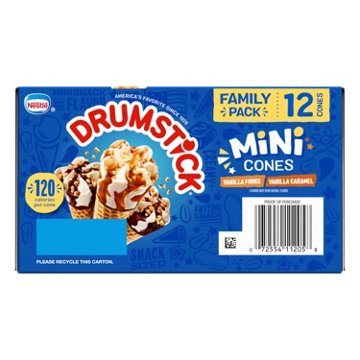 Nestle Drumstick Mini Sundae Cones Variety Pack - Vanilla Fudge & Caramel, 12 ct