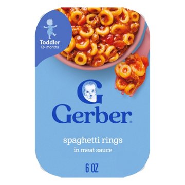 Gerber Mealtime for Toddler - Spaghetti Rings in Meat Sauce, 6 oz