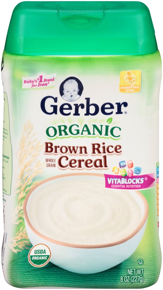 Gerber Organic Whole Grain Brown Rice Cereal - Shop Baby Food at H-E-B
