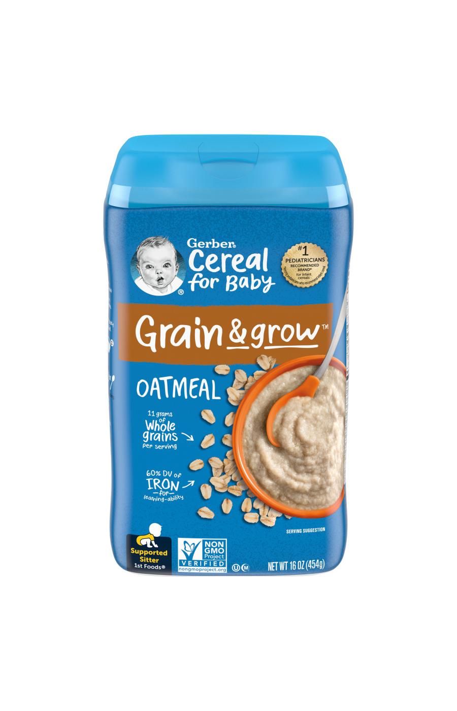 Gerber Cereal for Baby Grain & Grow - Oatmeal; image 1 of 8