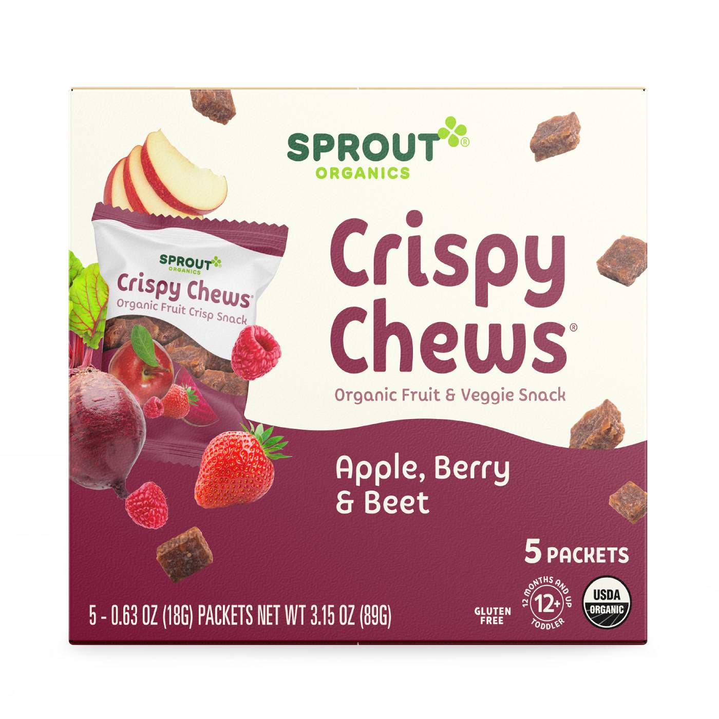 Sprout Organics Crispy Chews - Apple Berry & Beet; image 1 of 2