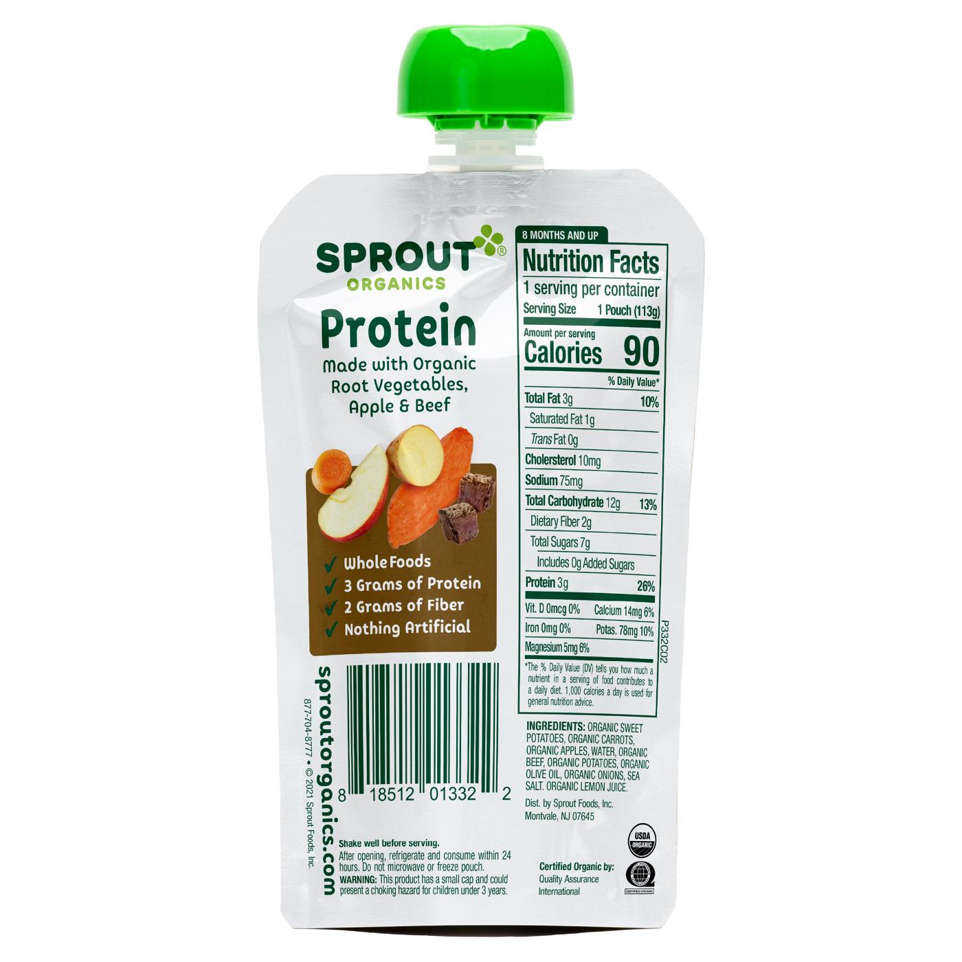 Sprout Organics Protein Pouch - Root Vegetables Apple & Beef; image 2 of 2