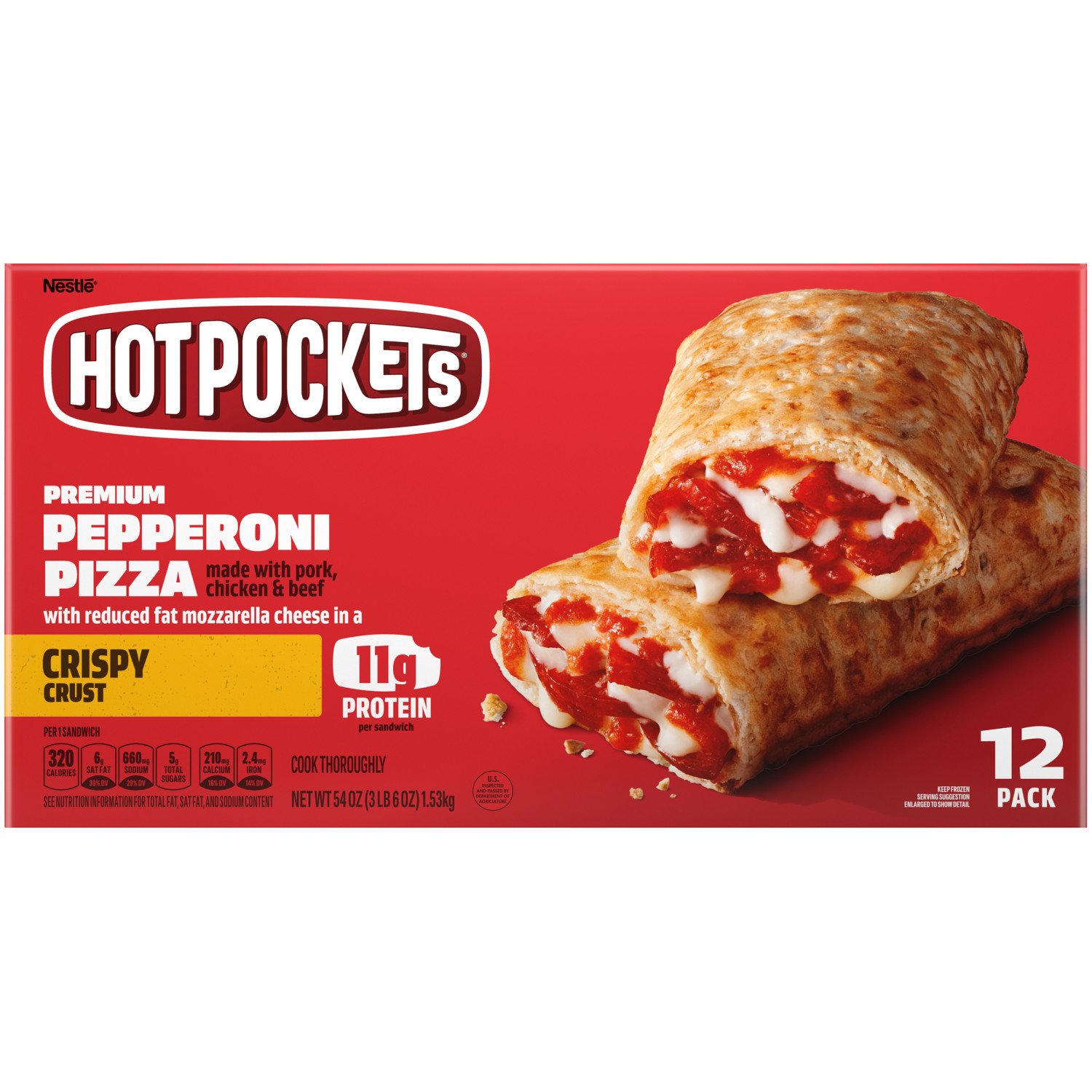 Hot Pockets Premium Pepperoni Pizza Frozen Sandwiches