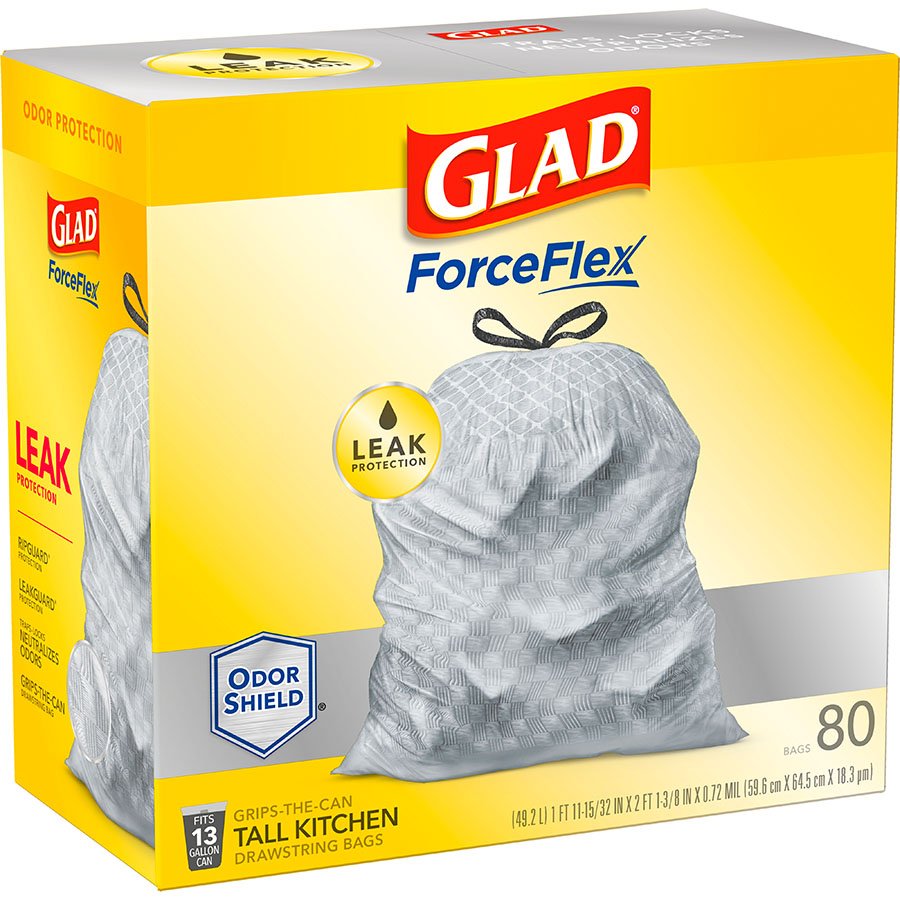 Glad ForceFlex Drawstring Tall Kitchen 13 Gallon Trash Bags Shop